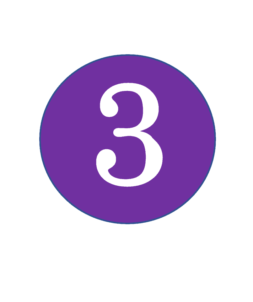 White '3' in a purple circle